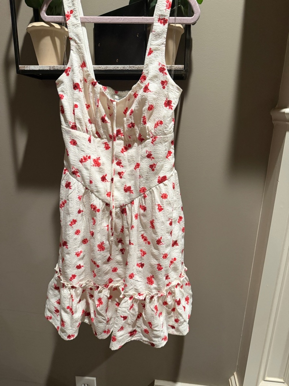 White and Red Floral Kids' Sundress